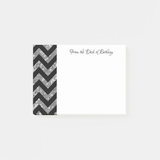 Silver Glitter Chevron opmerkingen Post-it® Notes (Voorkant)