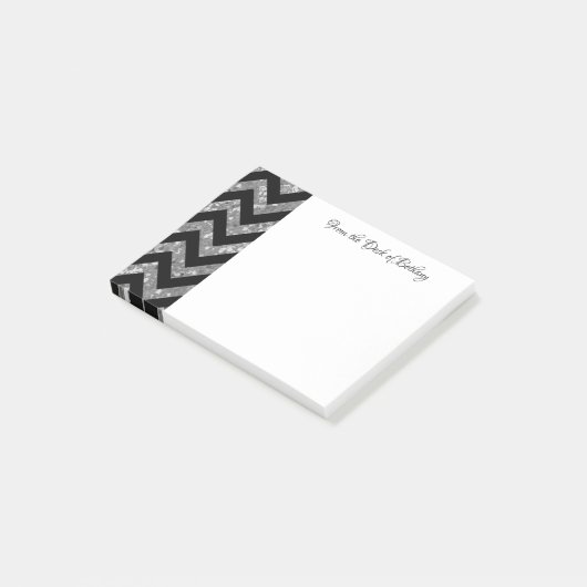 Silver Glitter Chevron opmerkingen Post-it® Notes (Schuin)