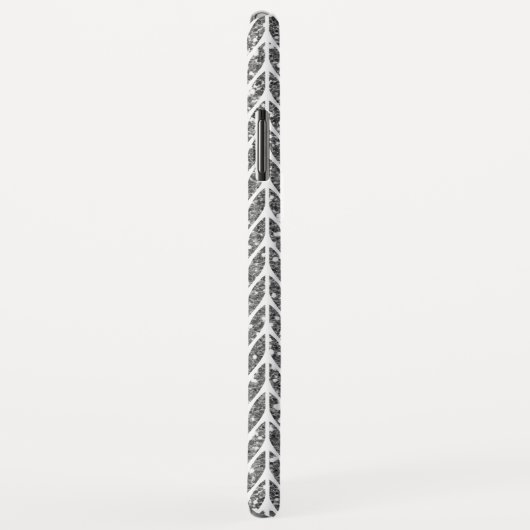 Silver Glitter Chevrons Knit Style Print Case-Mate iPhone Case (Achterkant/rechts)