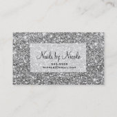 Silver Glitter Chic Glam Glitzy Salon Spa Visitekaartje (Achterkant)