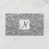 Silver Glitter Chic Glam Glitzy Salon Spa Visitekaartje (Voorkant)