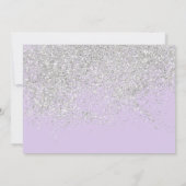 Silver glitter chic lavender foto Sweet 16 Kaart (Achterkant)