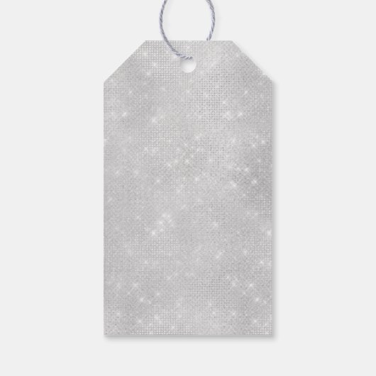 Silver Glitter Christmas Fairy Cadeaulabel (Achterkant)