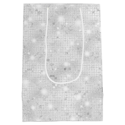 Silver Glitter Christmas Fairy Medium Cadeauzakje (Achterkant)