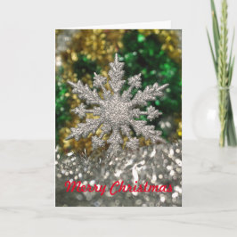 Silver Glitter Christmas Star Feestdagen Kaart