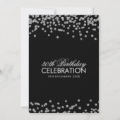 Silver Glitter Confetti 30th Birthday Zwart Kaart (Achterkant)