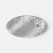 Silver Glitter Confetti Balloons 80e Verjaardag Papieren Bordje (Gekanteld)