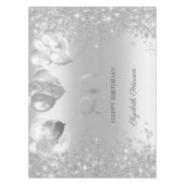 Silver Glitter Confetti Balloons 80e Verjaardag Tafelkleed (Voorkant)