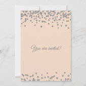 Silver Glitter Confetti Blush Couple's Shower Kaart (Achterkant)