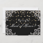Silver Glitter Confetti Border Lijst Maid of Honor Kaart (Voorkant)