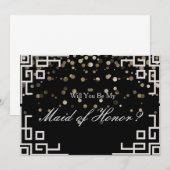 Silver Glitter Confetti Border Lijst Maid of Honor Kaart (Voorkant / Achterkant)