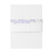 Silver Glitter Confetti en Paarse Wassen Bruiloft Uitnodigingen Wikkel (Achterkant Voorbeeld)