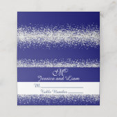 Silver Glitter Confetti en Royal Blue Plaatskaartje (Buitenkant ongevouwen)