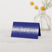 Silver Glitter Confetti en Royal Blue Plaatskaartje (Achterkant)