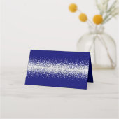Silver Glitter Confetti en Royal Blue Plaatskaartje (Achterkant)