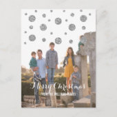 Silver Glitter Confetti Holiday Foto Briefkaart (Voorkant)