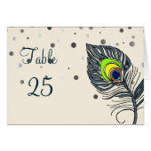 Silver Glitter Confetti Peacock Feathers Number (Voorkant Horizontaal)