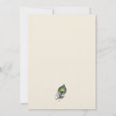 Silver Glitter Confetti Peacock Feathers Wedding Kaart (Achterkant)