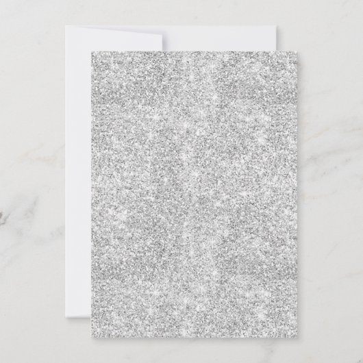 Silver Glitter Confetti Red Christmas Holiday Kaart (Achterkant)