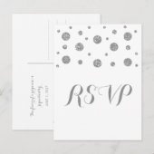 Silver Glitter Confetti Response Briefkaart (Voorkant / Achterkant)