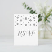 Silver Glitter Confetti Response Briefkaart (Staand voorkant)