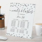 Silver Glitter Confetti Salon Price Menu Reclamebord Met Voetstuk (Insitu)