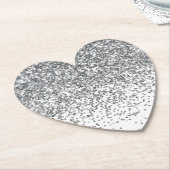 Silver Glitter Confetti Sparkle Kartonnen Onderzetters (Gekanteld)