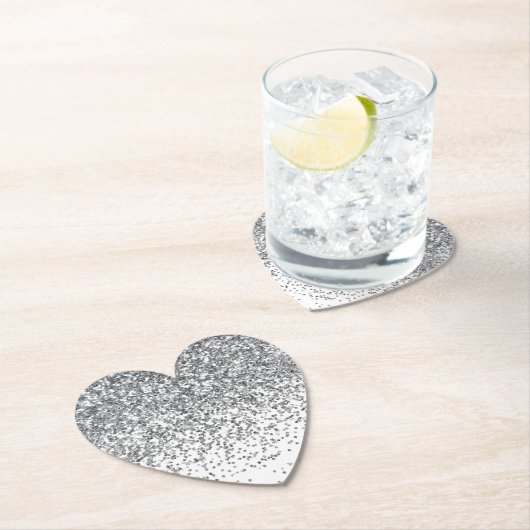 Silver Glitter Confetti Sparkle Kartonnen Onderzetters (Insitu)