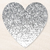 Silver Glitter Confetti Sparkle Kartonnen Onderzetters (Voorkant)