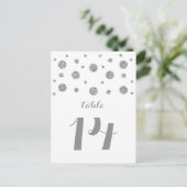 Silver Glitter Confetti Table Number Briefkaart (Staand voorkant)