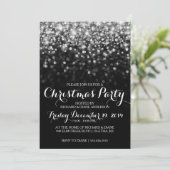 Silver Glitter Confetti - Uitnodiging voor kerstfe (Staand voorkant)