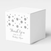 Silver Glitter Confetti Wedding Favor Boxes Bedankdoosjes (Voorkant Zijde)