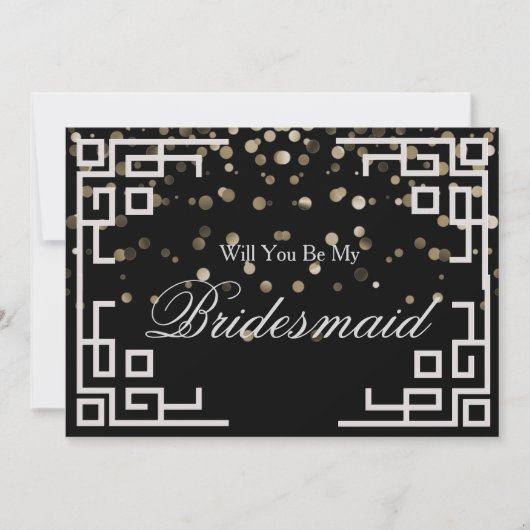 Silver Glitter Confetti Zal je mijn Bridesmaid zij Kaart (Voorkant)
