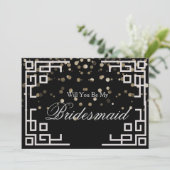 Silver Glitter Confetti Zal je mijn Bridesmaid zij Kaart (Staand voorkant)