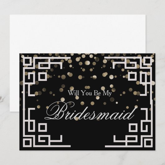 Silver Glitter Confetti Zal je mijn Bridesmaid zij Kaart (Voorkant / Achterkant)