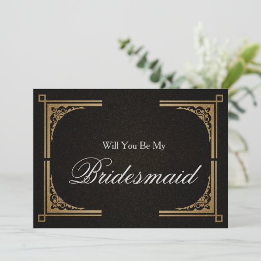 Silver Glitter Confetti Zal je mijn Bridesmaid zij Kaart (Staand voorkant)