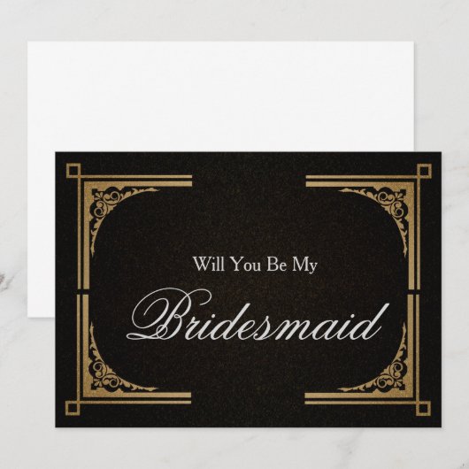 Silver Glitter Confetti Zal je mijn Bridesmaid zij Kaart (Voorkant / Achterkant)