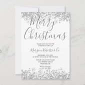 Silver Glitter Corporate of Family Kerstparty Kaart (Voorkant)