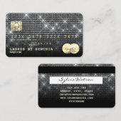 Silver Glitter Credit Kaart Stijl Modern Visitekaartje (Voorkant / Achterkant)