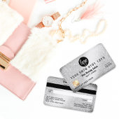Silver Glitter-creditcard Cadeaubon Visitekaartje