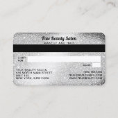Silver Glitter-creditcard Cadeaubon Visitekaartje (Achterkant)