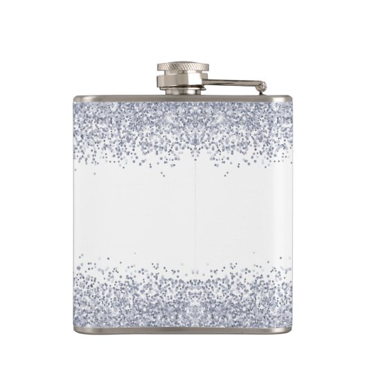 Silver Glitter Custom Name Flaser Heupfles (Achterkant)