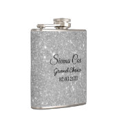 Silver Glitter Custom Name Heupfles (Rechts)