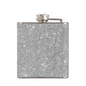 Silver Glitter Custom Name Heupfles (Achterkant)