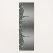 Silver Glitter Custom Name Yogamat (Voorkant)