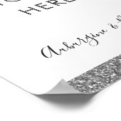 Silver Glitter Custom Text Wording Quote Signaleer Poster (Hoek)