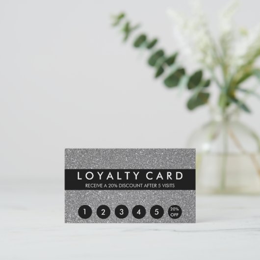 Silver Glitter Customer Loyalty (Staand voorkant)