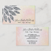 ~ Silver Glitter Dahlia Mandala Pastel Floral AP2 Visitekaartje (Voorkant / Achterkant)