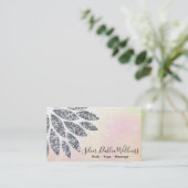 ~ Silver Glitter Dahlia Mandala Pastel Floral AP2 Visitekaartje (Staand voorkant)