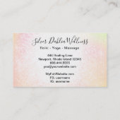 ~ Silver Glitter Dahlia Mandala Pastel Floral AP2 Visitekaartje (Achterkant)